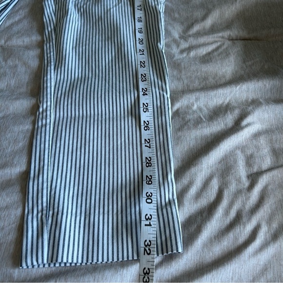 Hilary Radley Light Academia White and Grey Striped Business Casual Dress Pants - Picture 7 of 8